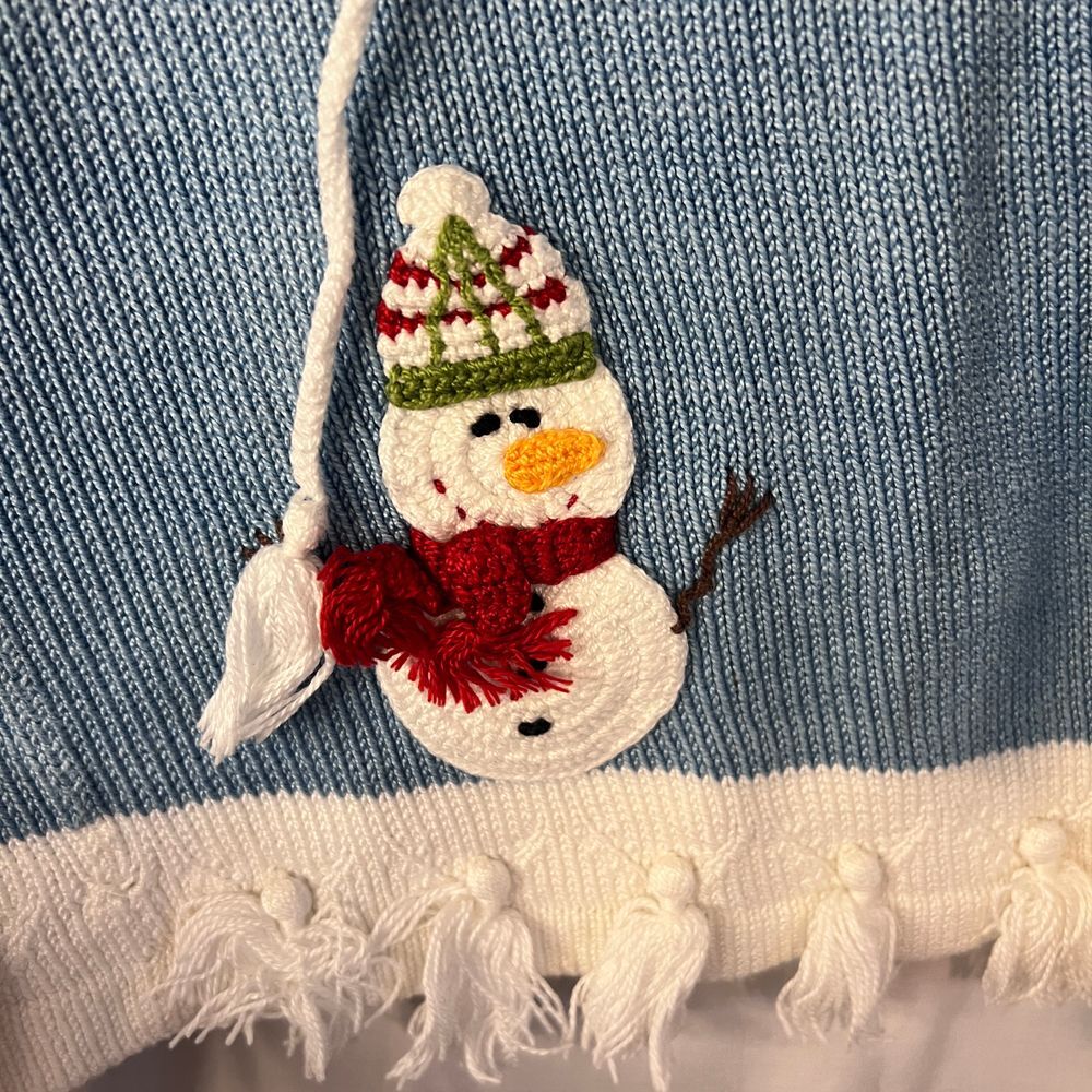 Zack ali 4 Kids Sweater Knit Christmas Winter Snowman Snowflakes Tassels‎ Sz 7/8 - Picture 3 of 4